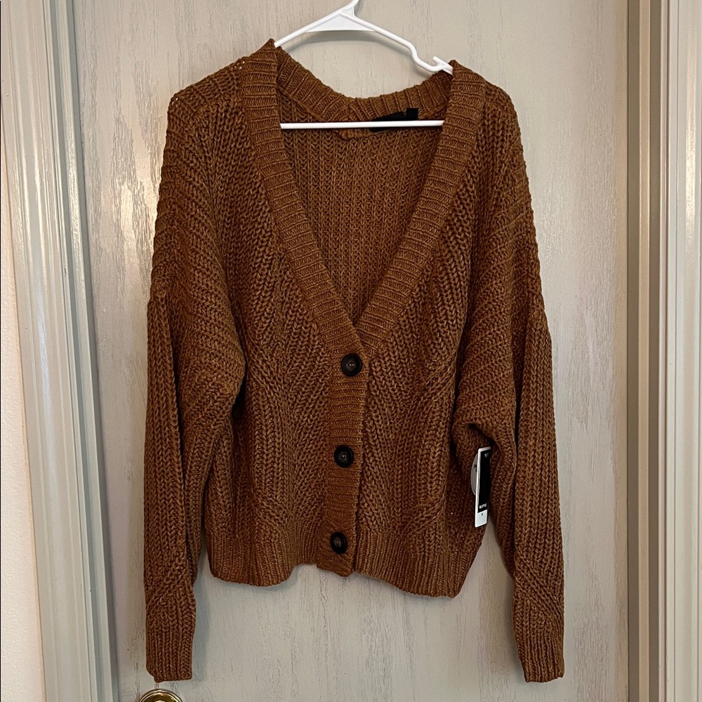 RD Style Chunky V-Neck Button Front Cardigan